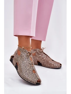 Wzorzyste Skórzane Botki Maciejka 03426-49 Panterka