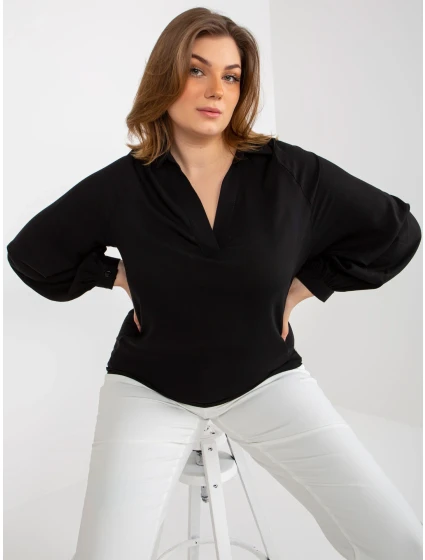 Dámska košeľa LK KS 509032.88P čierna - FPrice