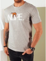 Pánské šedé tričko s potiskem Dstreet model 21973217 - FashionStreet