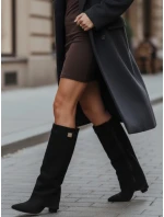 Dámské kozačky s širokým svrškem černé Dstreet model 21993592 - FashionStreet