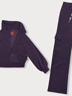 Ležérna súprava s nákladnými nohavicami fialová (AMG-338A)