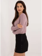 Sweter AT SW model 21326979 fioletowy - FPrice Sweter AT SW model 21326979 fioletowy - FPrice