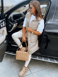 Dámska prešívaná vesta MARIEL béžová FashionStreet TY3015