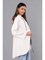 Tenký asymetrický dámsky prehoz cez oblečenie v smotanovej farbe (B8117-26)