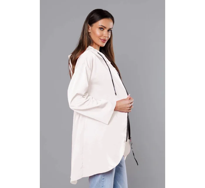 Tenký asymetrický dámsky prehoz cez oblečenie v smotanovej farbe (B8117-26)