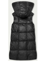 Jednoduchá čierna dámska vesta s kapucňou (YP-22072-1)