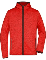 JN Pánská pletená fleecová bunda s kapucí 02.0 red melange/black model 22487244 - Daiber JN Pánská pletená fleecová bunda s kapucí 02.0 red melange/black model 22487244 - Daiber