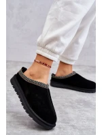 Dámské semišové pantofle s kožíškem černá model 21607416 - Boto