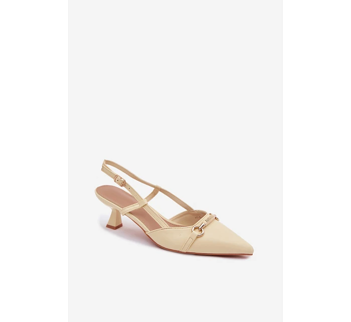 Ženské sandály na podpatku se špičatými špičkami Žluté Felessa