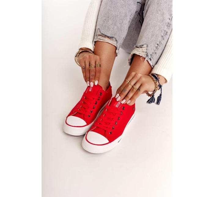 Damskie Klasyczne Niskie Trampki Big Star DD274339 Czerwone Damskie Klasyczne Niskie Trampki Big Star DD274339 Czerwone