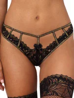 Zvodné tangá V-10108 čierna - Axami