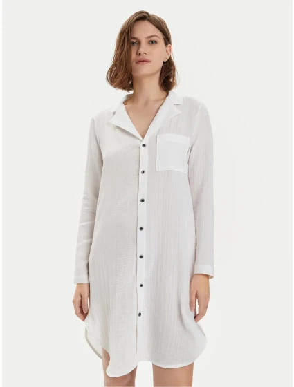 Dámska nočná košeľa 000QS7141E 100 biela - Calvin Klein Dámska nočná košeľa 000QS7141E 100 biela - Calvin Klein