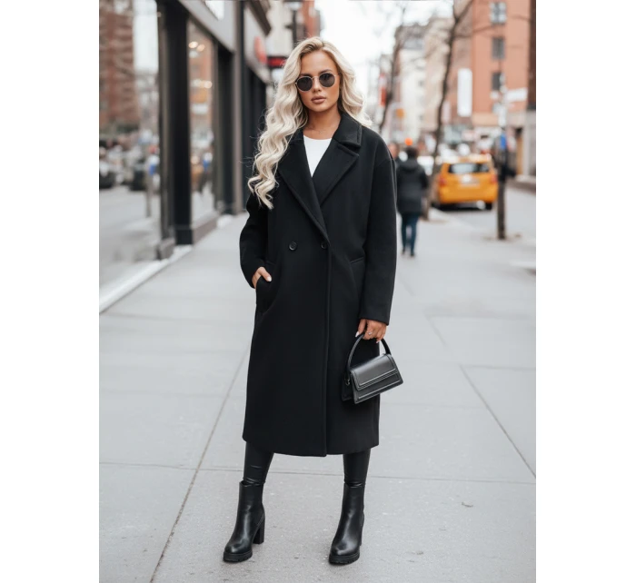 Dámsky prechodný oversize kabát čierny FashionStreet NY0764z