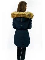 Tmavomodrá teplá dámska zimná bunda parka (w165) Tmavomodrá teplá dámska zimná bunda parka (w165)
