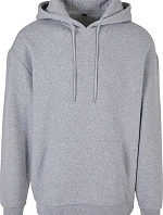 Build your Brand BB 006 Oversize mikina s kapucňou z hrubej bavlny 56.B006 melírovaná šedá