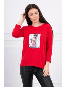 Blúzka s potlačou Originálna červená