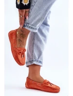 Damskie Zamszowe Mokasyny Pomarańczowe Si Passione Damskie Zamszowe Mokasyny Pomarańczowe Si Passione