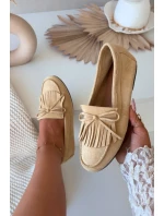 Dámské mokasíny s třásněmi Žluté model 21915094 - Boto