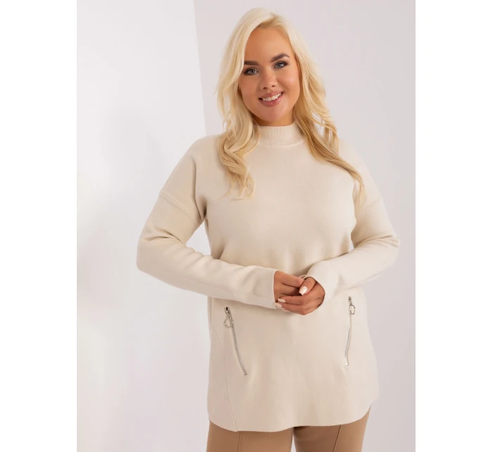 Sweter PM SW model 18949260 jasny beżowy - FPrice Sweter PM SW model 18949260 jasny beżowy - FPrice