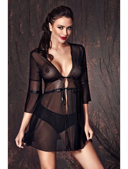 Černé negližé model 17600880 + kalhotky ZDARMA! - Anais