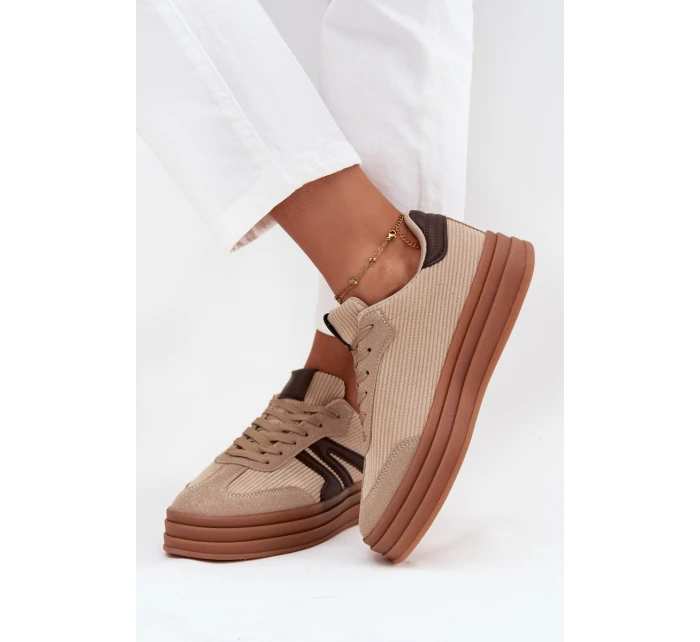 Semišové tenisky na platforme - béžové Corynelle Semišové tenisky na platforme - béžové Corynelle