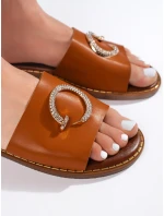 Pohodlné hnedé dámske ponožky na plochom podpätku Pohodlné hnedé dámske ponožky na plochom podpätku