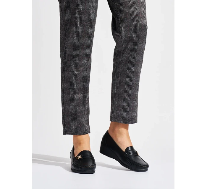 Trendy dámské mokasíny černé na klínku Trendy dámské mokasíny černé na klínku