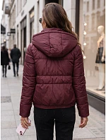 Kurtka damska pikowana z kapturem bordowa model 22341085 - FashionStreet