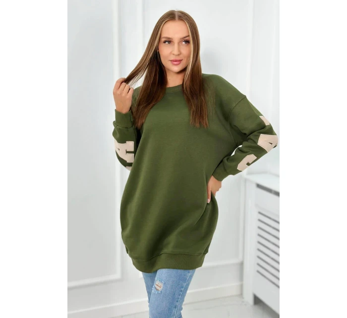 Izolovaná mikina s nápisom California khaki