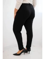 Dámske bavlnené nohavice nadmernej veľkosti s elastickým pásom čierne