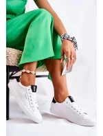 Damskie Skórzane Tenisówki BIG STAR HH274071 Biało-Czarne Damskie Skórzane Tenisówki BIG STAR HH274071 Biało-Czarne