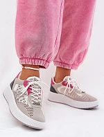 Buty Sportowe Damskie Z Siateczką I Ćwiekami Szare Ogalda