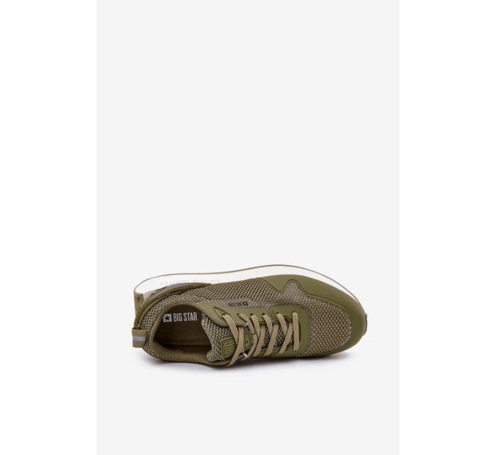 Sneakersy Męskie Na Platformie Big Star RR174360 Hi-Poly System Khaki