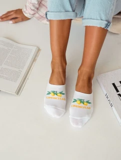 Damskie Skarpetki Microstopki Bawełniane Limoncello Białe