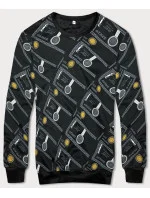 Čierna pánska mikina s potlačou (8B1110-3)