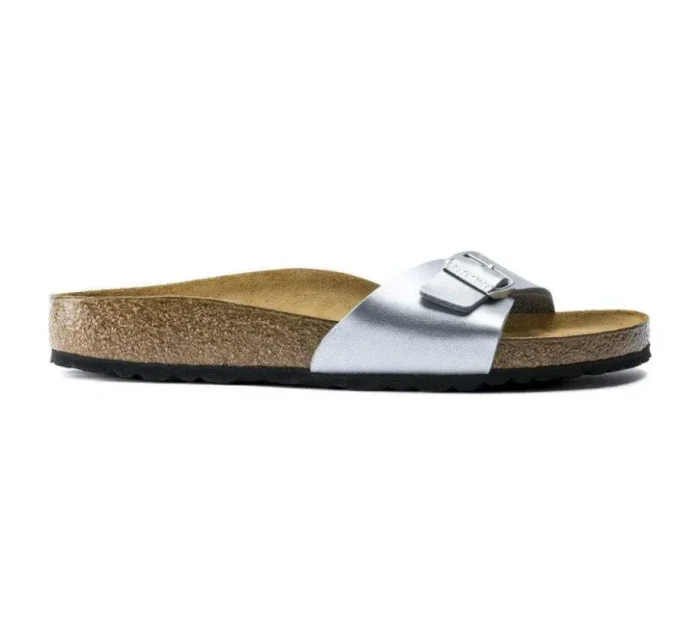 Dámske žabky Birkenstock Madrid Birko-Flor Silver regular wide (0040411) dámske Dámske žabky Birkenstock Madrid Birko-Flor Silver regular wide (0040411) dámske