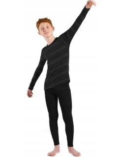 Detská súprava spodného prádla Odlo dlhá ACTIVE WARM ECO SET veľkosť 92cm Black Grey