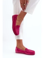 Zamszowe Mokasyny Damskie Fuksja S.Barski LR755