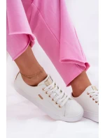 Trampki Damskie Z Eko Skóry Big Star RR274748 Białe Trampki Damskie Z Eko Skóry Big Star RR274748 Białe