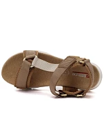 Dámske športové sandále na platforme camel Artiker 58C1231