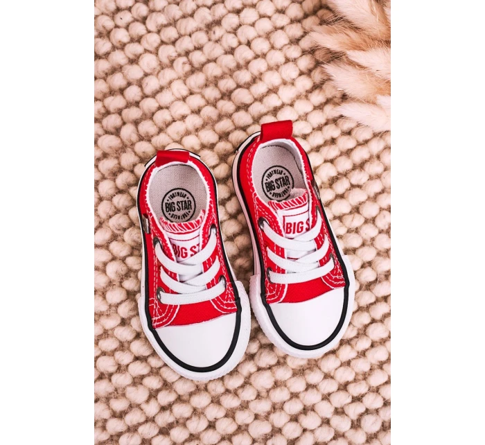 Dětské Klasické Tenisky Nízké BIG STAR model 21545379 červené - Big Star Shoes Dětské Klasické Tenisky Nízké BIG STAR model 21545379 červené - Big Star Shoes