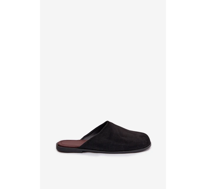 Dámské ploché nazouváky z eko semiše Černé Veronelle