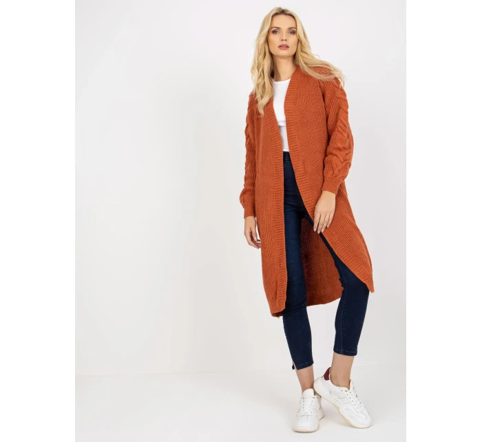 Dámsky sveter LO SW LK 3001 kardigan.82P tmavo oranžový