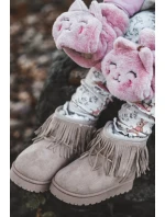 Zateplené dětské sněhule s ozdobnými třásněmi Béžová Nimia Zateplené dětské sněhule s ozdobnými třásněmi Béžová Nimia