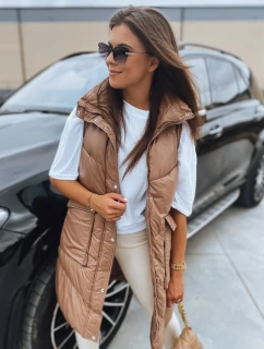 Dámska prešívaná vesta MARIEL camel FashionStreet TY3016