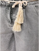 Dámske šedé džínsové šortky FashionStreet SY0510