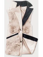Krémová dámská vesta s kožíškem model 16151631 - S'WEST