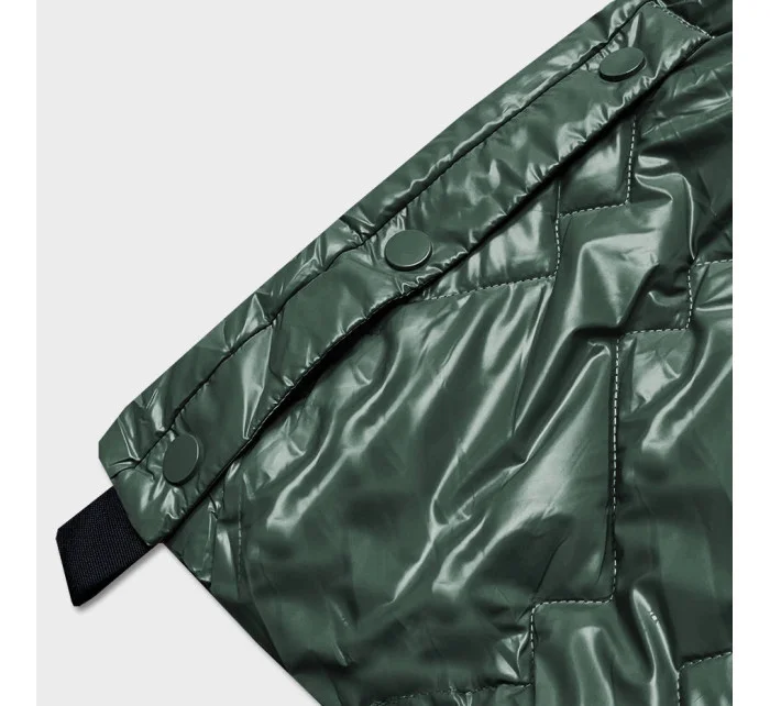 Tmavozelená dámska vesta s kapucňou (6028)