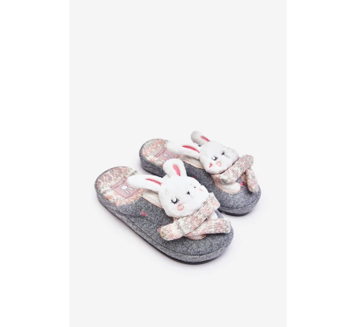 Dziecięce Kapcie Na Grubej Podeszwie Króliczki Szare Dasca Dziecięce Kapcie Na Grubej Podeszwie Króliczki Szare Dasca