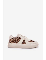 Dámské sneakers s leopardím vzorem na platformě béžové model 21689446 - Boto Dámské sneakers s leopardím vzorem na platformě béžové model 21689446 - Boto